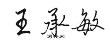 骆恒光王承敏行书个性签名怎么写