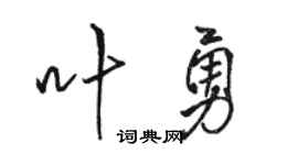 骆恒光叶勇行书个性签名怎么写