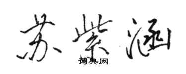 骆恒光苏紫涵行书个性签名怎么写