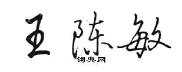 骆恒光王陈敏行书个性签名怎么写