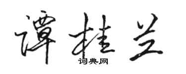 骆恒光谭桂兰行书个性签名怎么写