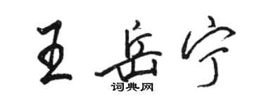 骆恒光王岳宁行书个性签名怎么写