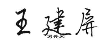 骆恒光王建屏行书个性签名怎么写
