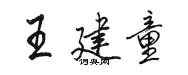 骆恒光王建童行书个性签名怎么写