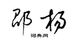 梁锦英邵杨草书个性签名怎么写