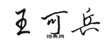 骆恒光王可兵行书个性签名怎么写