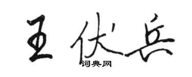 骆恒光王伏兵行书个性签名怎么写