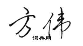 骆恒光方伟行书个性签名怎么写