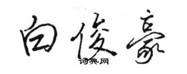 骆恒光白俊豪行书个性签名怎么写