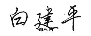 骆恒光白建平行书个性签名怎么写