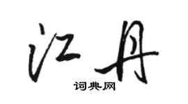 骆恒光江丹行书个性签名怎么写