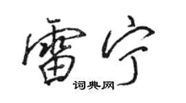 骆恒光雷宁行书个性签名怎么写