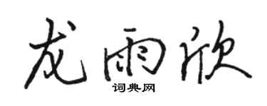 骆恒光龙雨欣行书个性签名怎么写