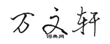 骆恒光万文轩行书个性签名怎么写