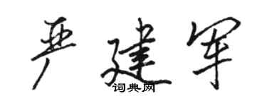 骆恒光严建军行书个性签名怎么写