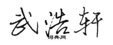 骆恒光武浩轩行书个性签名怎么写