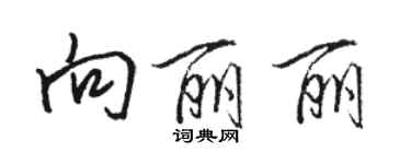 骆恒光向丽丽行书个性签名怎么写