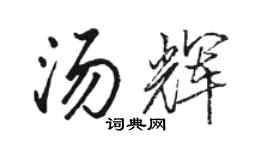 骆恒光汤辉行书个性签名怎么写