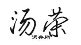 骆恒光汤荣行书个性签名怎么写
