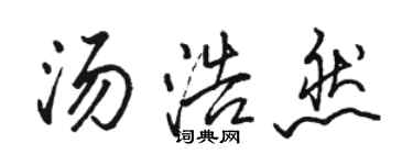 骆恒光汤浩然行书个性签名怎么写