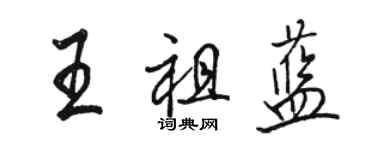 骆恒光王祖蓝行书个性签名怎么写