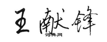 骆恒光王献锋行书个性签名怎么写