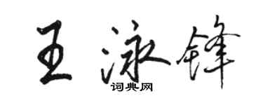 骆恒光王泳锋行书个性签名怎么写