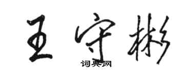 骆恒光王守彬行书个性签名怎么写