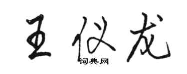 骆恒光王仪龙行书个性签名怎么写