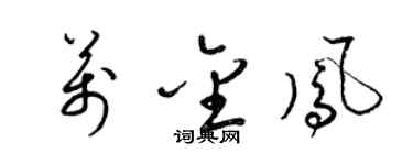 梁锦英万金凤草书个性签名怎么写