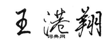 骆恒光王港翔行书个性签名怎么写