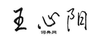 骆恒光王心阳行书个性签名怎么写