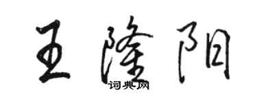 骆恒光王隆阳行书个性签名怎么写