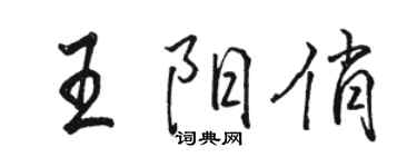 骆恒光王阳俏行书个性签名怎么写