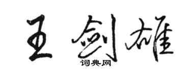 骆恒光王剑雄行书个性签名怎么写