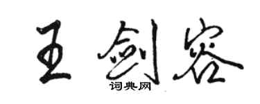 骆恒光王剑容行书个性签名怎么写