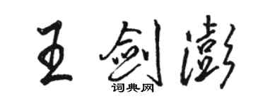 骆恒光王剑澎行书个性签名怎么写