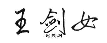 骆恒光王剑女行书个性签名怎么写