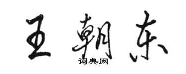 骆恒光王朝东行书个性签名怎么写