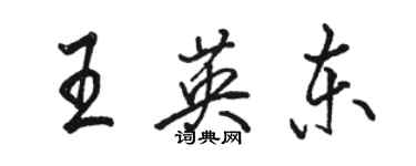 骆恒光王英东行书个性签名怎么写