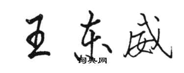 骆恒光王东威行书个性签名怎么写