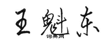 骆恒光王魁东行书个性签名怎么写