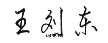 骆恒光王刘东行书个性签名怎么写