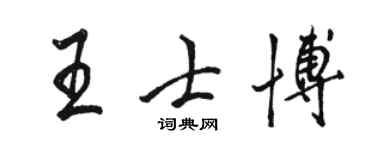 骆恒光王士博行书个性签名怎么写