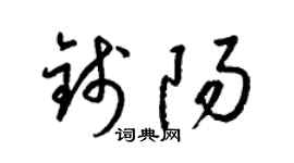 梁锦英钱阳草书个性签名怎么写