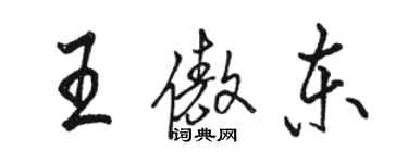 骆恒光王傲东行书个性签名怎么写