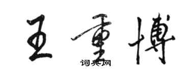 骆恒光王重博行书个性签名怎么写