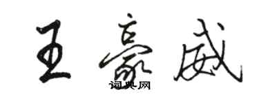 骆恒光王豪威行书个性签名怎么写