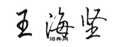骆恒光王海坚行书个性签名怎么写