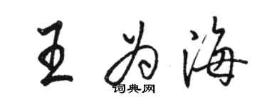 骆恒光王为海行书个性签名怎么写